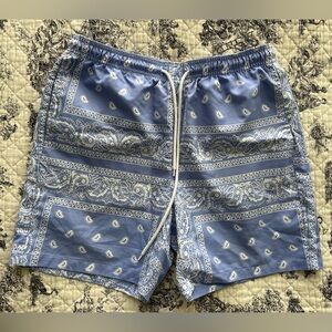 Men’s SHEIN Periwinkle Paisley Shorts, Size Medium